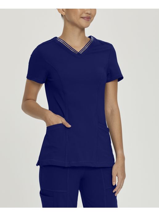 9105 WOMEN'S - Urbane Impulse Women's 2-Pocket V-Neck Scrub Top