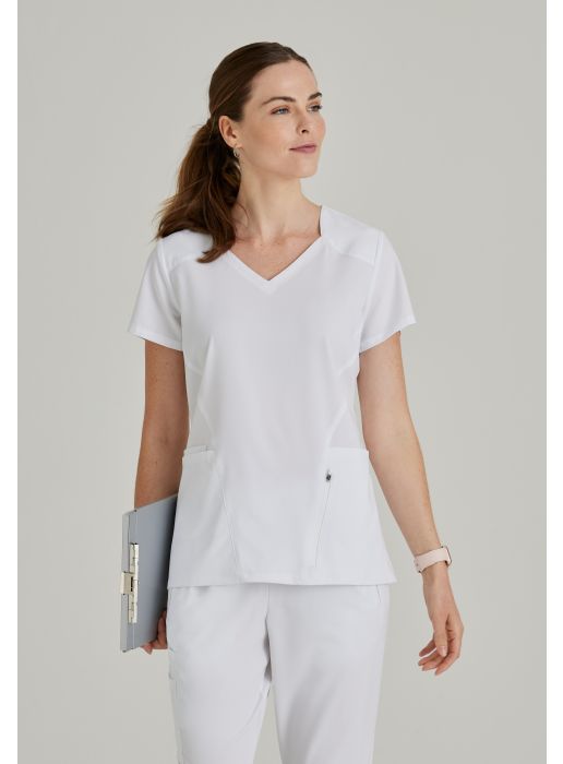 BUT156 Barco Unify Women's 4 Pocket Sweetheart V-neck Top