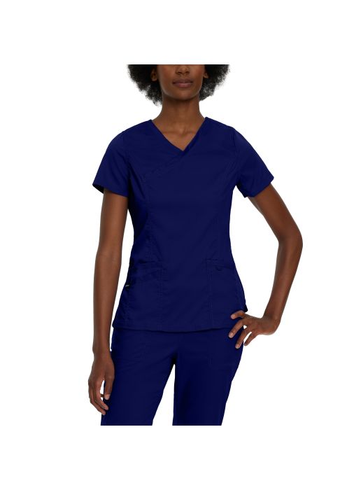 4161 WOMEN'S - Landau ProFlex Women's 3-Pocket Mock Wrap Neck Scrub Top